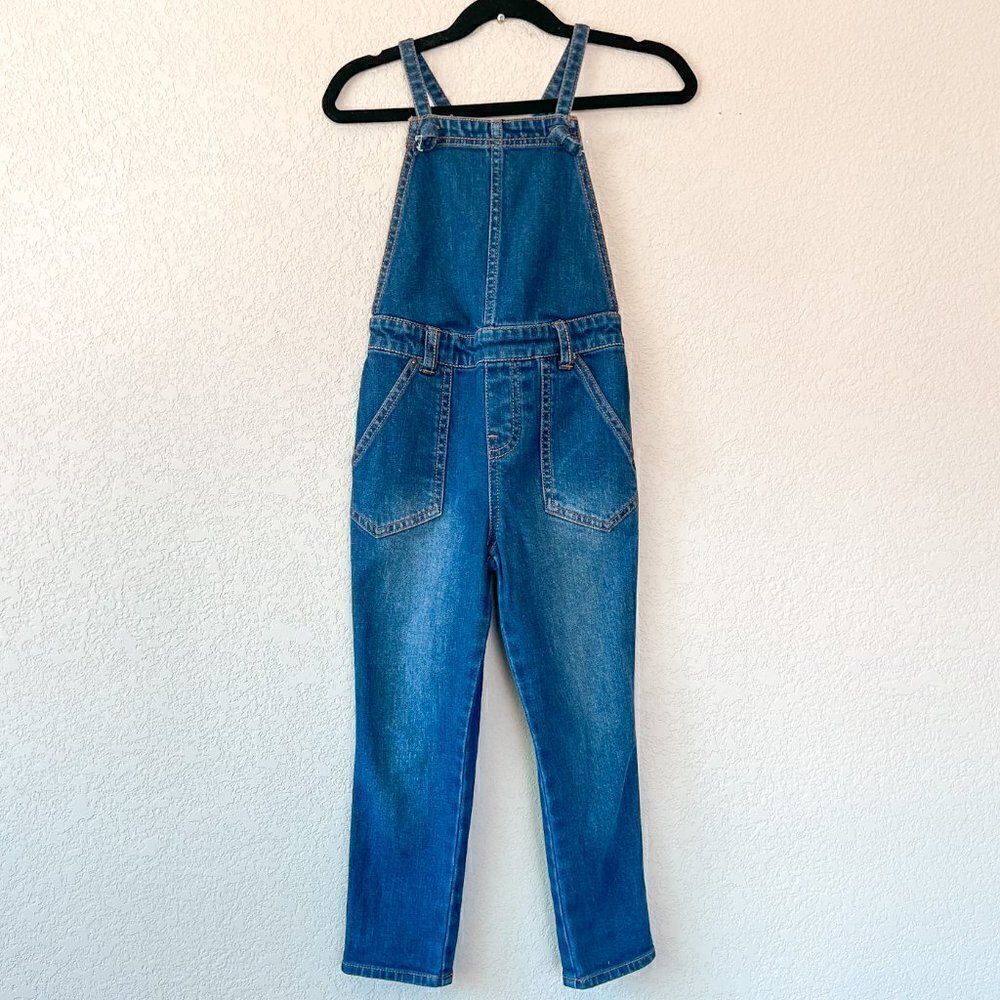Tea Collection Denim Bib Tapered Overalls, Size 5